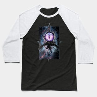 Shadows and Chaos: The Watchful Raven Baseball T-Shirt